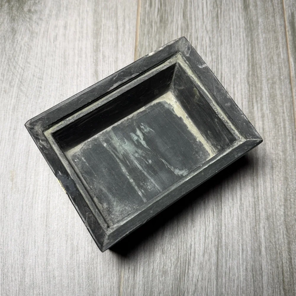 West Elm Black Mabel and Gold Accent Decorative Vanity Box
